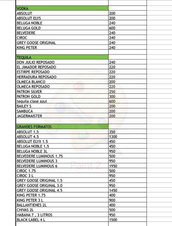 OPIUM Madrid bottle menu price